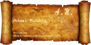 Adami Mihály névjegykártya